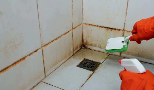 Clean old dirty bathroom floors and walls, bathroom cleaning tools to try
